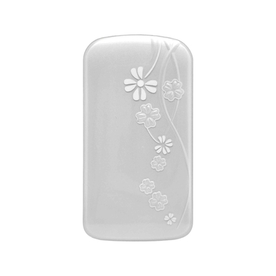 Proceso decorativo de las piezas de IMD con la película echada a un lado doble del diseño floral blanco